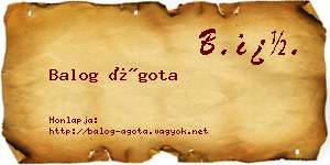Balog Ágota névjegykártya