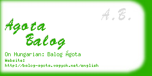 agota balog business card